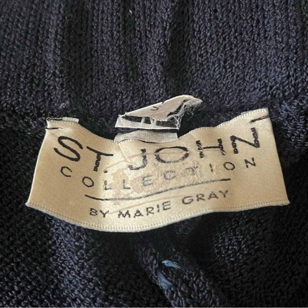 ST. JOHN COLLECTION BY MARIE GRAY Women's Navy Knit Wide Leg Pants Size 14 | EUC - Picture 10 of 10